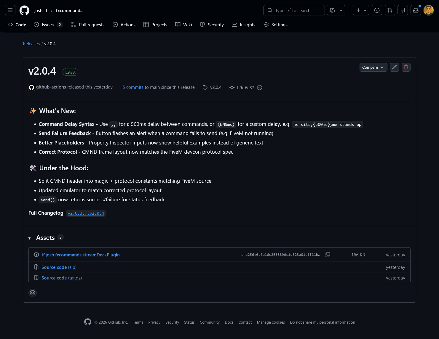 GitHub releases page