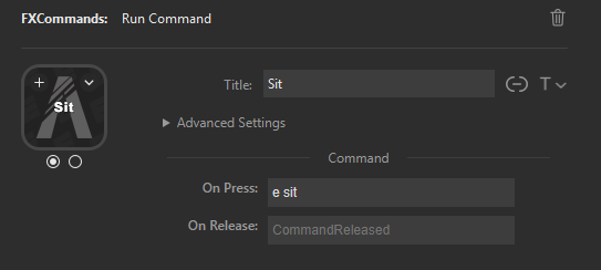 FXCommands Property Inspector