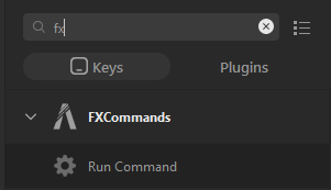 FXCommands in Stream Deck action list